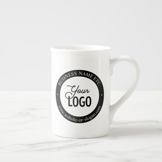 Easy Logo Replacement & Customisable Text Bone China Mug (Right)