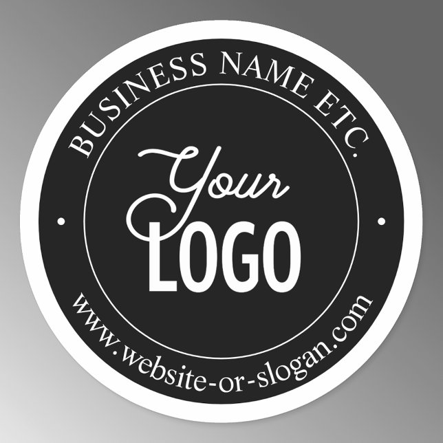 Easy Logo Replacement & Customisable Text Classic  Round Sticker (Creator Uploaded)