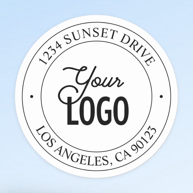Easy Logo Replacement & Customisable Text Classic Round Sticker (Creator Uploaded)