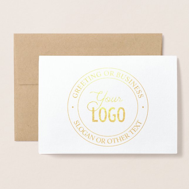 Easy Logo Replacement & Customisable Text Foil Card (Front With Envelope)