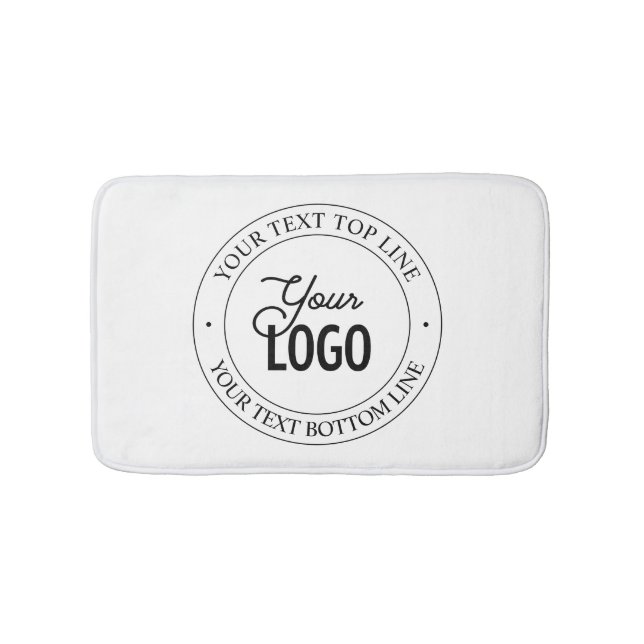 Easy Logo Replacement & Customisable Text | White Bath Mat (Front)