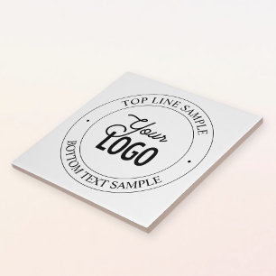 Easy Logo Replacement & Customisable Text   White Ceramic Tile