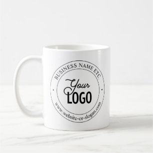 Easy Logo Replacement & Customisable Text   White Coffee Mug