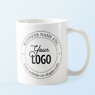 Easy Logo Replacement & Customisable Text   White Coffee Mug