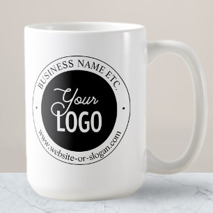 Easy Logo Replacement & Customisable Text   White Coffee Mug