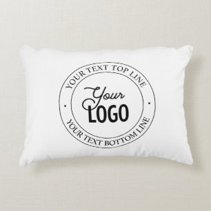 Easy Logo Replacement & Customisable Text White Decorative Cushion