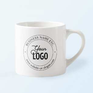 Easy Logo Replacement & Customisable Text White Espresso Cup