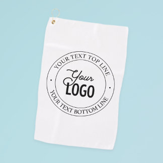 Easy Logo Replacement & Customisable Text | White Golf Towel