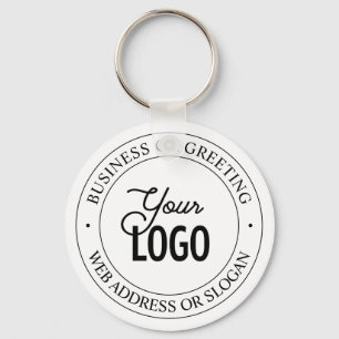 Easy Logo Replacement & Customisable Text   White Key Ring