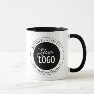 Easy Logo Replacement & Customisable Text   White  Mug