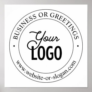 Easy Logo Replacement & Customisable Text White Poster