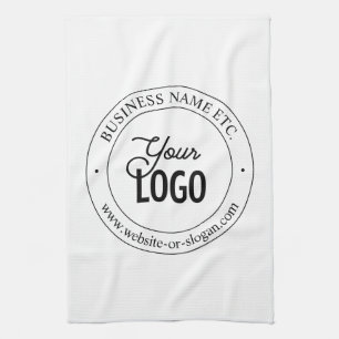 Easy Logo Replacement & Customisable Text White Tea Towel
