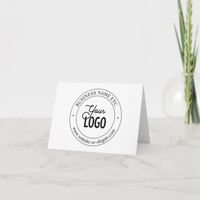 Easy Logo Replacement & Customisable Text | White Thank You Card (Front)