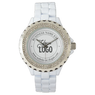 Easy Logo Replacement & Customisable Text   White Watch