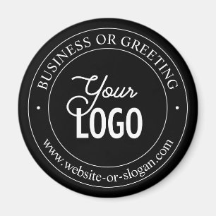 Easy Logo Replacement & Customizable Text Black Magnet