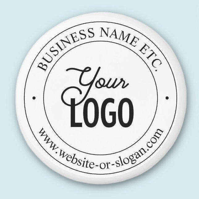 Easy Logo Replacement & Customizable Text | White Magnet (Creator Uploaded)