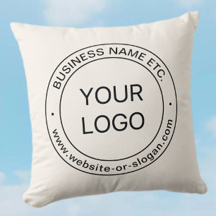 Easy Logo Replacement & Editable Text   Off White Cushion