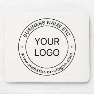 Easy Logo Replacement & Editable Text   Off White Mouse Pad