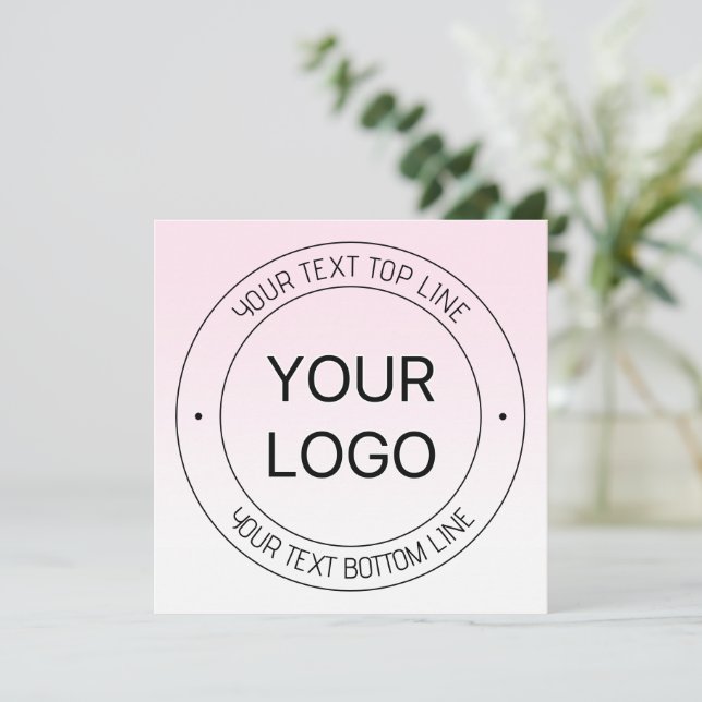 Easy Logo Replacement & Editable Text Pink Ombre (Standing Front)