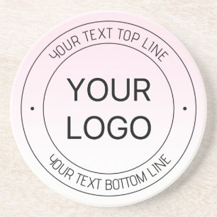 Easy Logo Replacement & Editable Text Pink Ombre Coaster