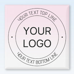 Easy Logo Replacement & Editable Text Pink Ombre Magnet