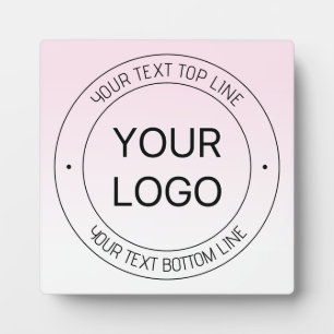 Easy Logo Replacement & Editable Text Pink Ombre Plaque