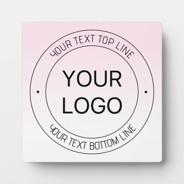 Easy Logo Replacement & Editable Text Pink Ombre Plaque (Front)