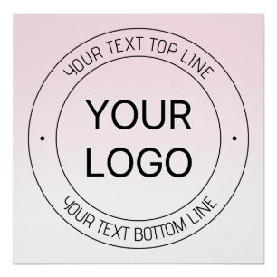 Easy Logo Replacement & Editable Text Pink Ombre Poster