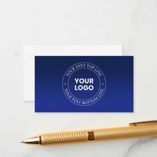 Easy Logo Replacement & Text   Dark Blue Gradient Enclosure Card