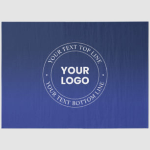 Easy Logo Replacement & Text   Dark Blue Gradient Tissue Paper