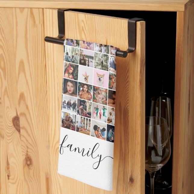 Easy Make Your Own 108 Photo Custom Personalised Tea Towel (Thirds Fold)