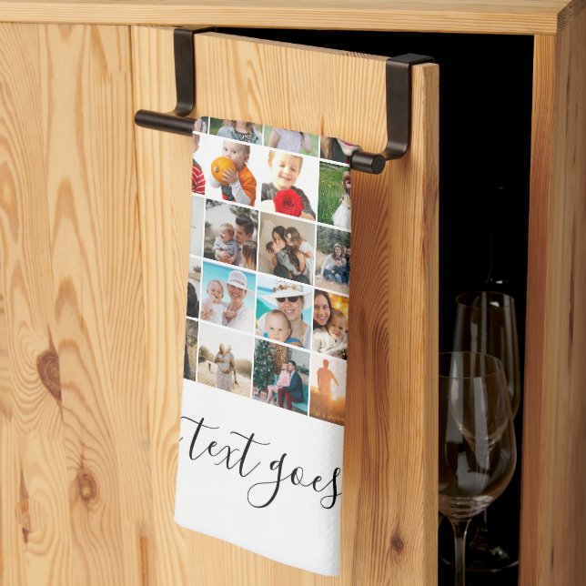 Easy Make Your Own 80 Photo Custom Personalised Tea Towel (Thirds Fold)