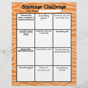Easy office scavenger hunt game board letterhead