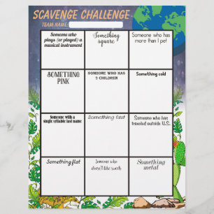 Easy office scavenger hunt game board letterhead