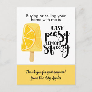 Easy Peasy Lemon Real Estate marketing Postcard