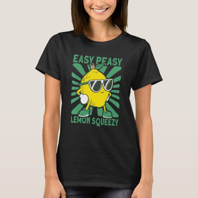Easy Peasy Lemon Squeezy Lemonade Stand Crew T-Shirt (Front)