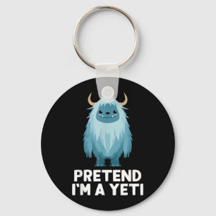 Easy Pretend Im A Yeti Costume Halloween Funny Key Ring