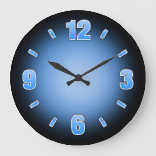 Easy Read Big Blue Number Fade Wall Clock