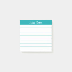 Easy Read Classic Teal Lined Personalised Post-it Notes