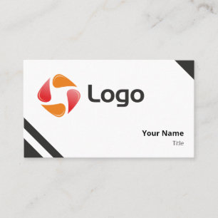 Easy Solid Black and White Flat Triangles Business Card