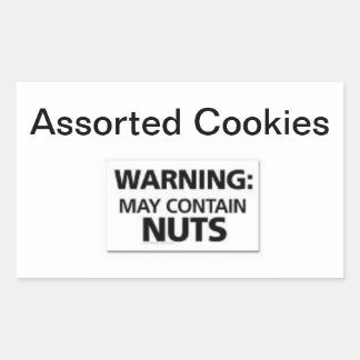 Easy Stick Warning Signs Cookies May Contain Nuts Rectangular Sticker