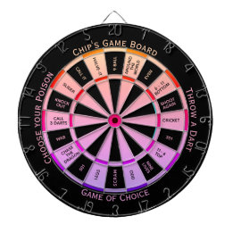 Easy Text Personal Peach to Purple Regulation  Dartboard