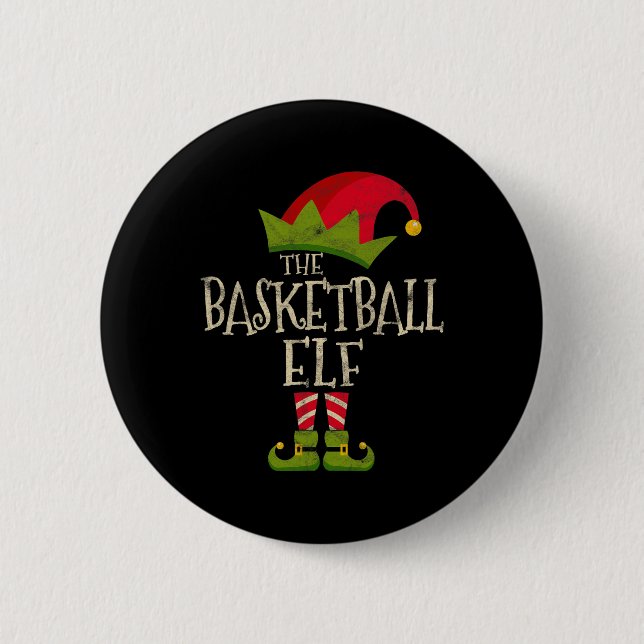 Easy The Basketball Elf Costume Family Group Gift  6 Cm Round Badge (Front)