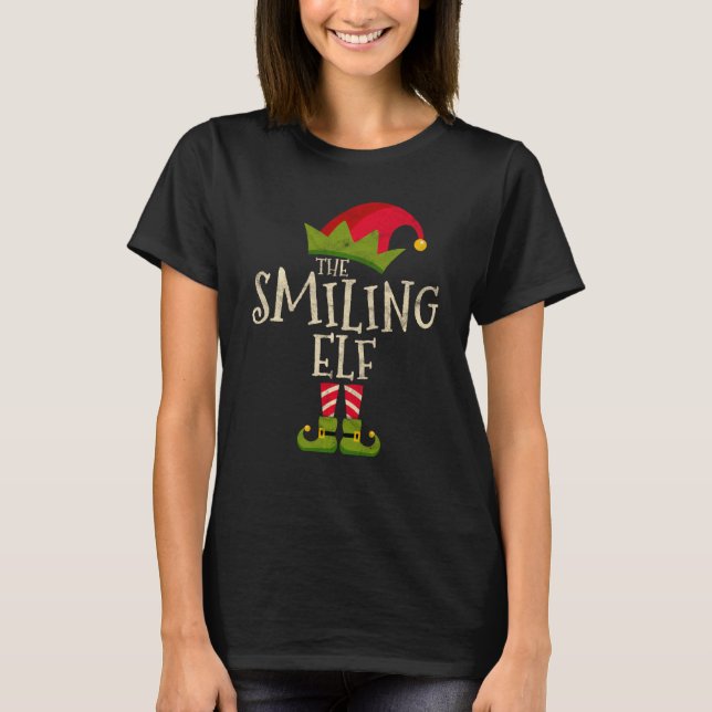 Easy The Smiling Elf Costume Family Group  Christm T-Shirt (Front)