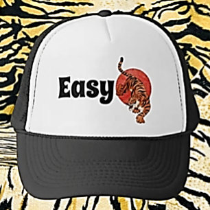 "Easy Tiger" Funny Trucker Hat – Bold Typography