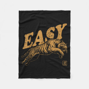 Easy Tiger Retro Distressed Vintage  Fleece Blanket