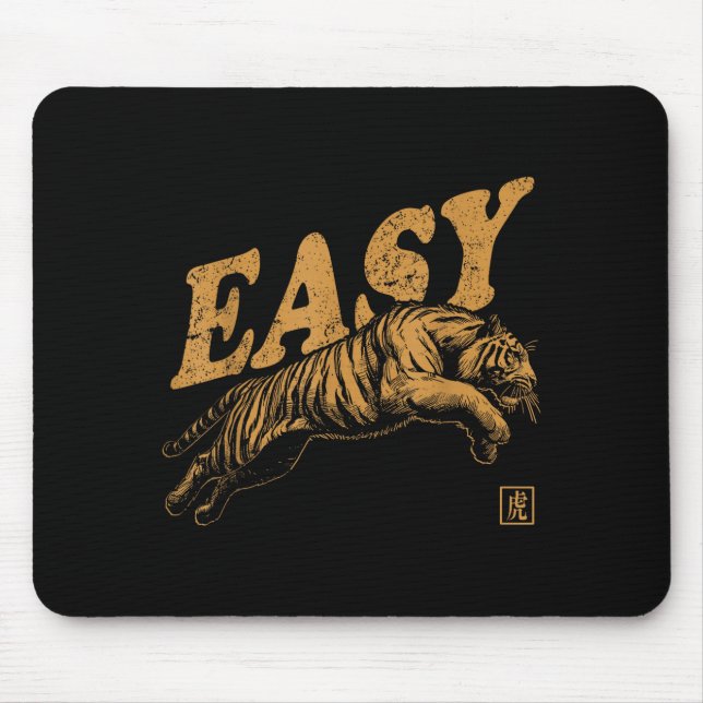 Easy Tiger Retro Distressed Vintage  Mouse Pad (Front)