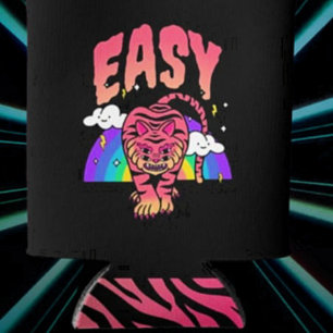 EASY Tiger Retro Rainbow Can Cooler Tiger Stripes