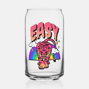 EASY Tiger Retro Rainbow Can Glass