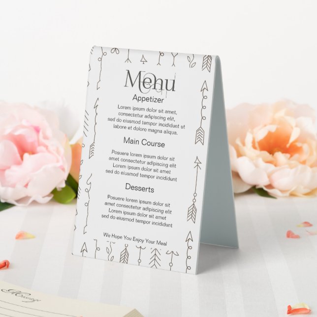 Easy to Design Your Own Custom Personalised Menu (In SItu (Wedding))